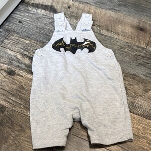 Batman overalls 6-12 months Grey Baby Overalls  Bat Logo summer outfit romper